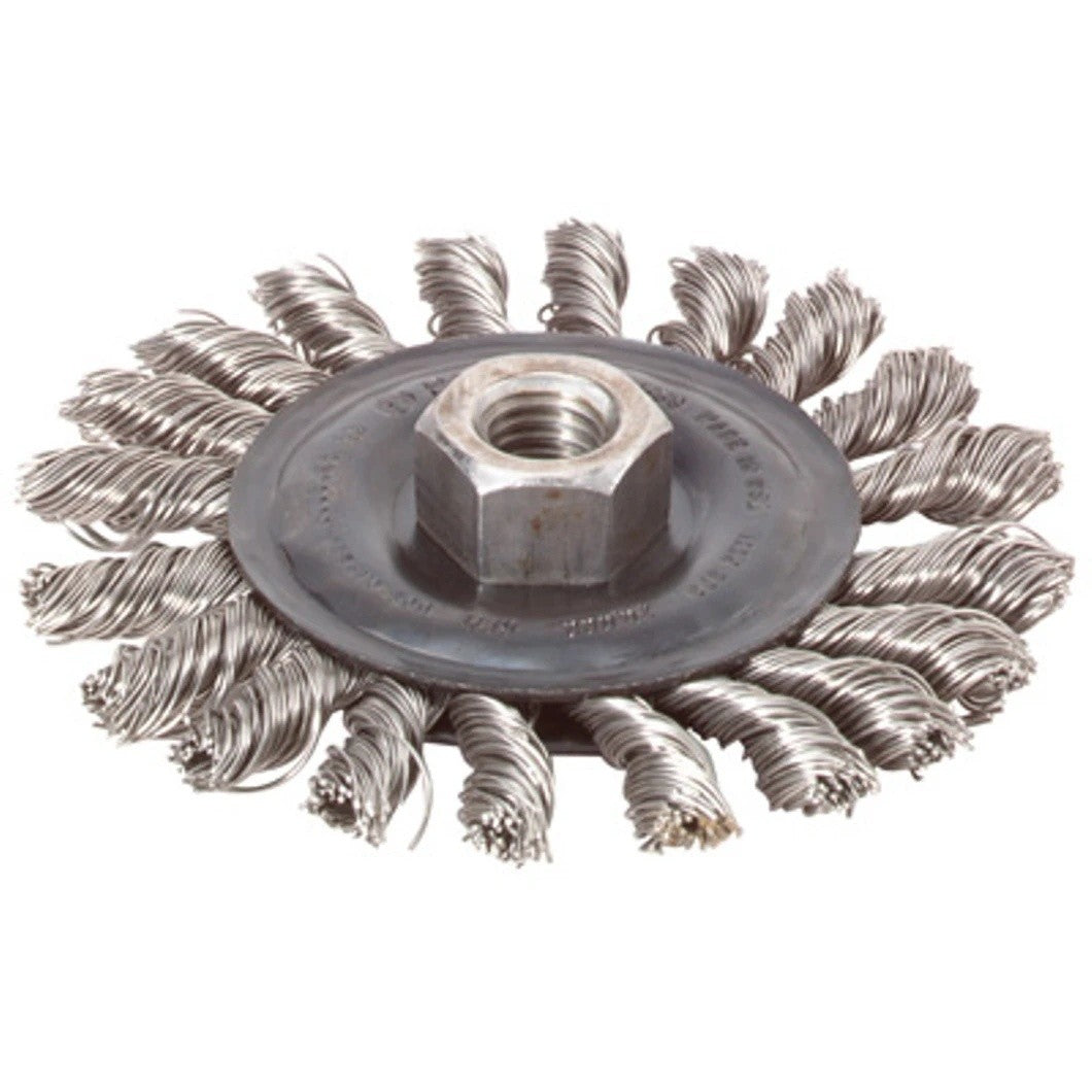 Bosch WB544 4" Carbon Steel Full Cable Knotted Wire Wheel for Weld Cleaning