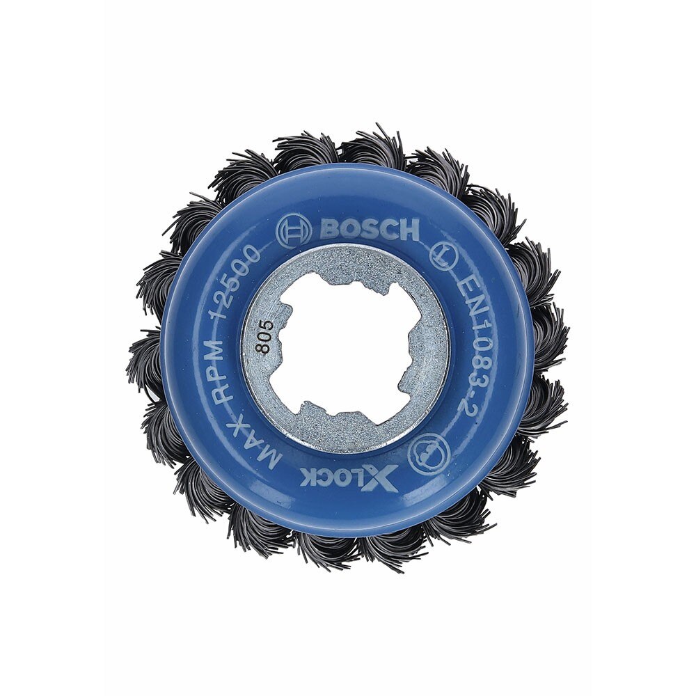 Bosch WBX328 3" Cup Brush, Knotted, Carbon Steel, X-Lock, 5 Pack - 3