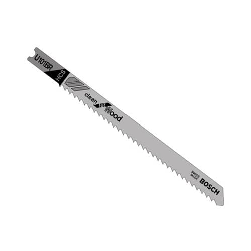 Bosch U101BR 3-5/8" 10 TPI Reverse Pitch U-Shank Jig Saw Blades for Clean Wood Cutting (5 Pack)