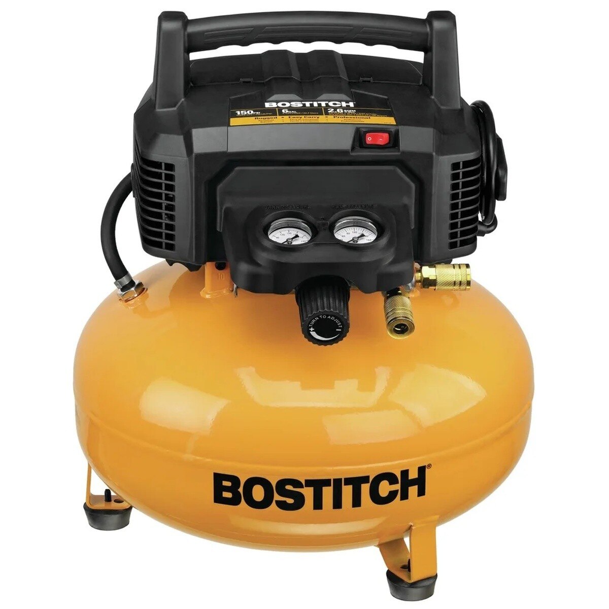 Bostitch BXCM02012-WPK 6 Gallon 150 PSI Corded Electric Pancake Air Compressor Kit (13 Piece Accessory Kit) - 2