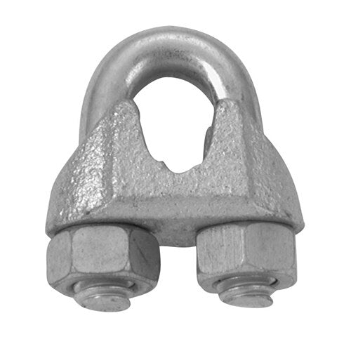 Campbell Chain T7670439 1/4" Wire Rope Clip, Malleable, Galvanized, Import, UPC Tagged
