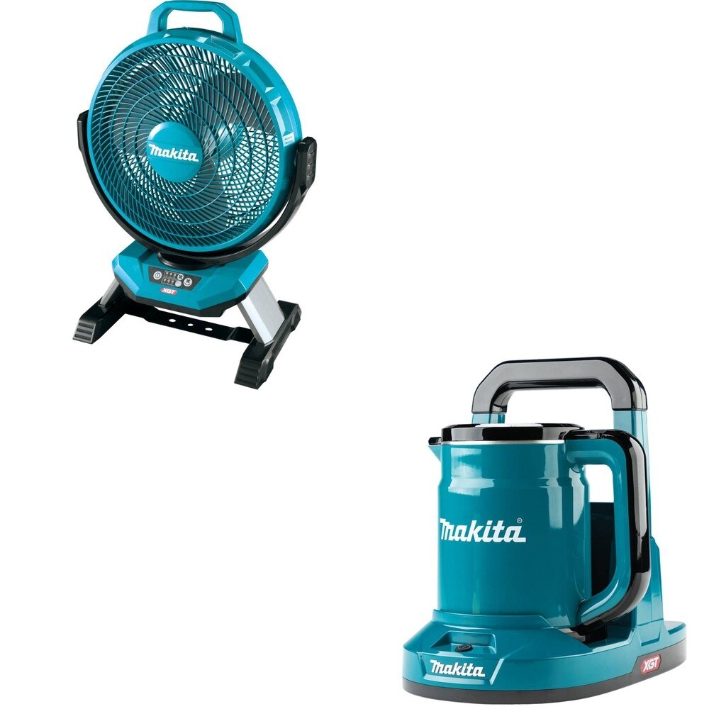 Makita CF002GZ 40V max XGT Cordless 13" Fan (Tool Only) W/ GTK01Z 40V max XGT Hot Water Kettle