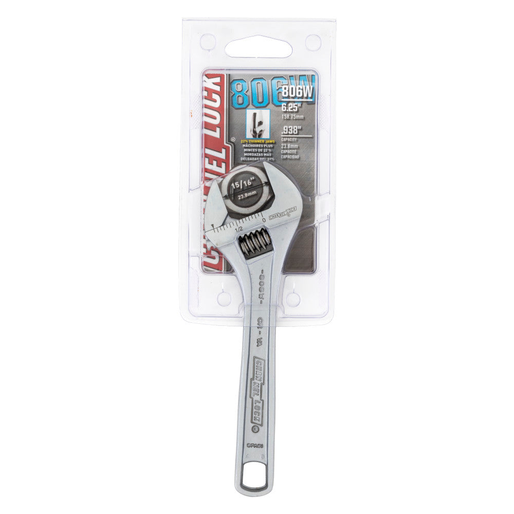 Channellock 806W 6"  Adj Wrench, Wide, Chrome - 2