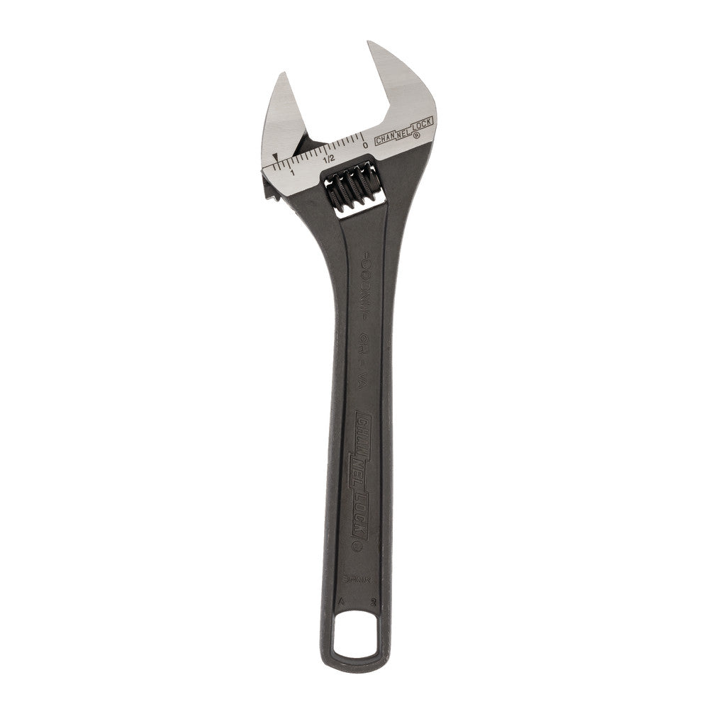 Channellock 808NW 8" Adj Wrench, Wide, Black Phosphate