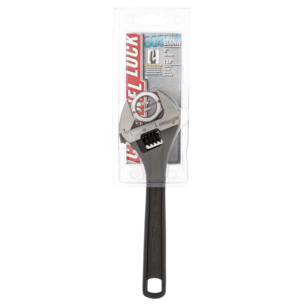 Channellock 808NW 8" Adj Wrench, Wide, Black Phosphate - 2