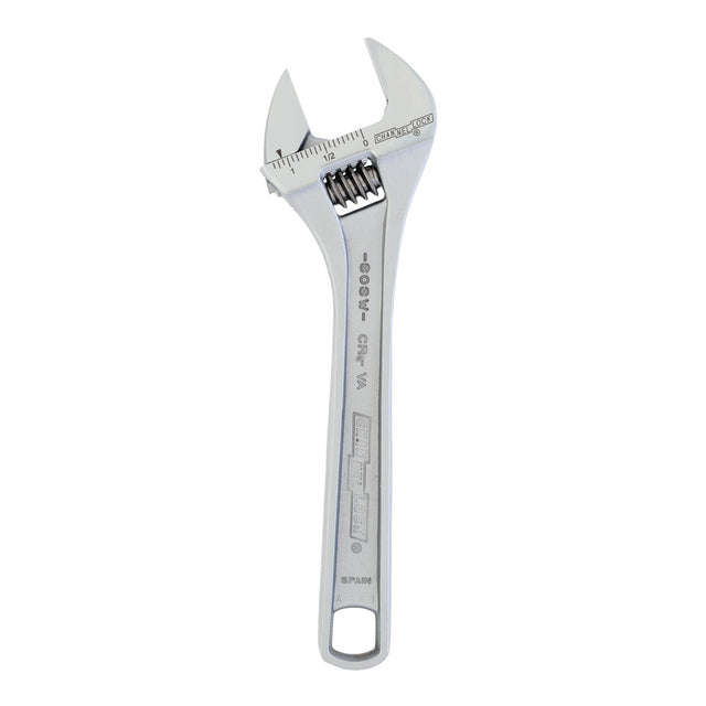 Channellock 808W 8" Adj Wrench, Wide, Chrome