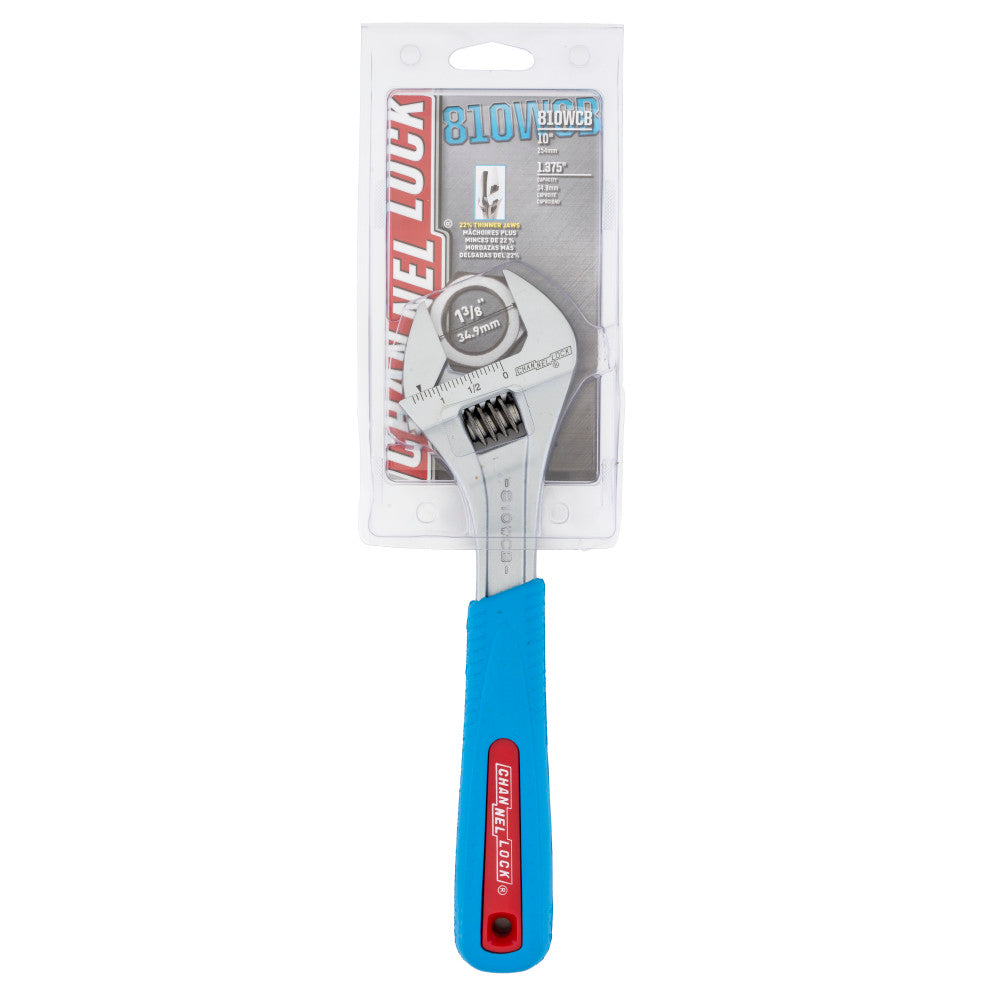 Channellock 810WCB 10" Adj Wrench, Wide, Chrome, Code Blue - 3