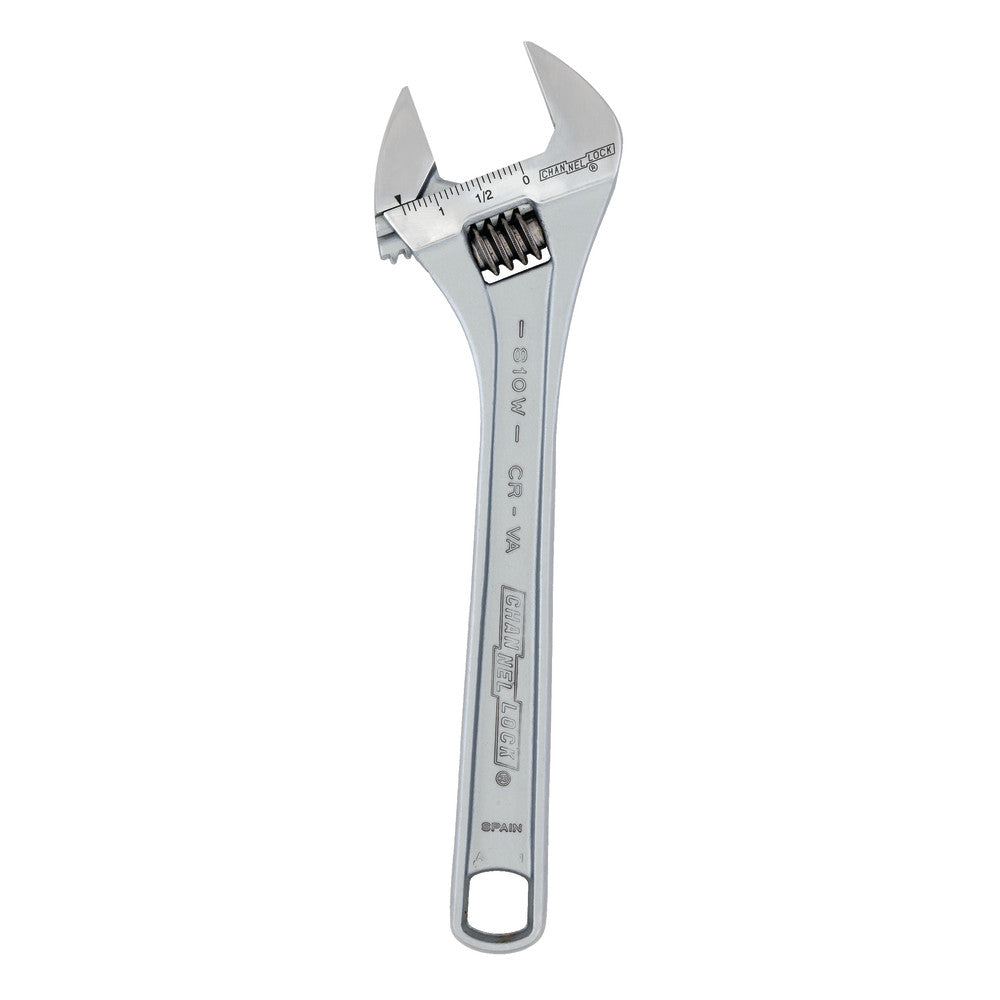 Channellock 810W 10" Adj Wrench, Wide, Chrome