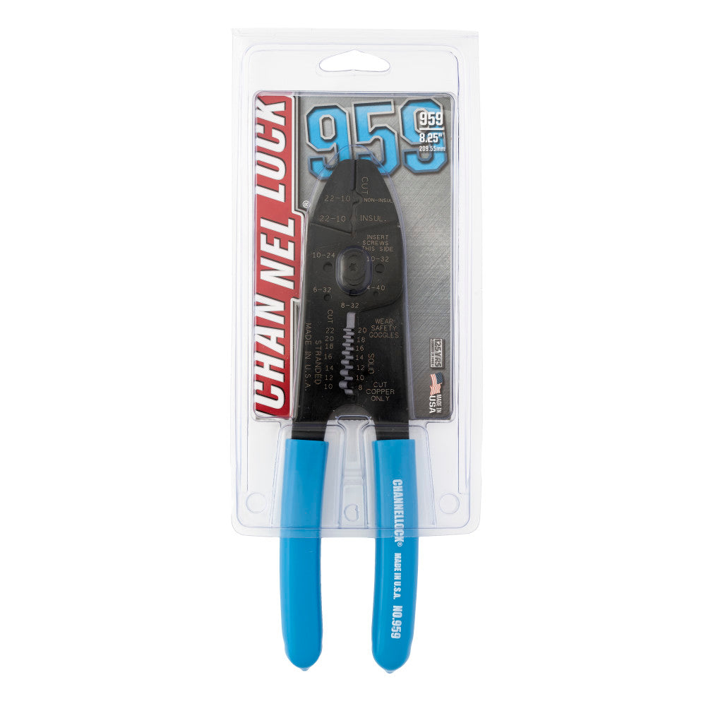 Channellock 959 8.25" Wire Stripper, 8to22 AWG Crimper - 2