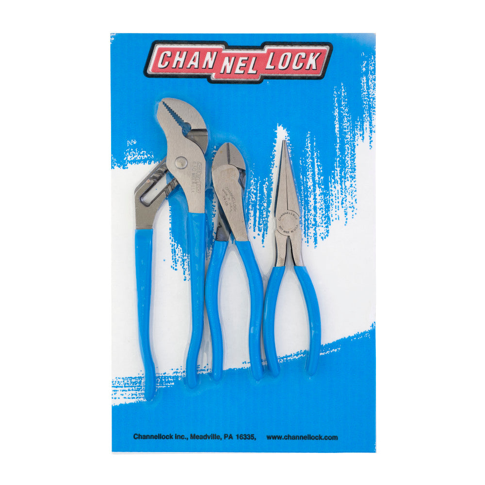 Channellock GB-3 3pc Plier Set, Long Nose, Cutter, T&G - 2