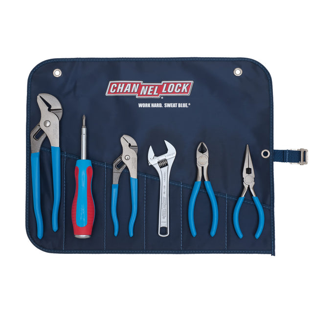 Channellock GP-7 6pc Professional Tool Set, 4 Pliers, Wrench, Driver, Roll
