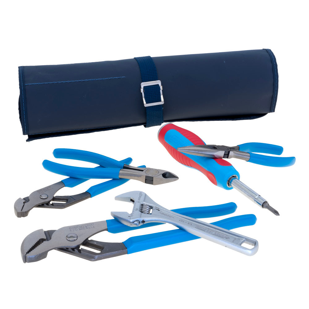 Channellock GP-7 6pc Professional Tool Set, 4 Pliers, Wrench, Driver, Roll - 2