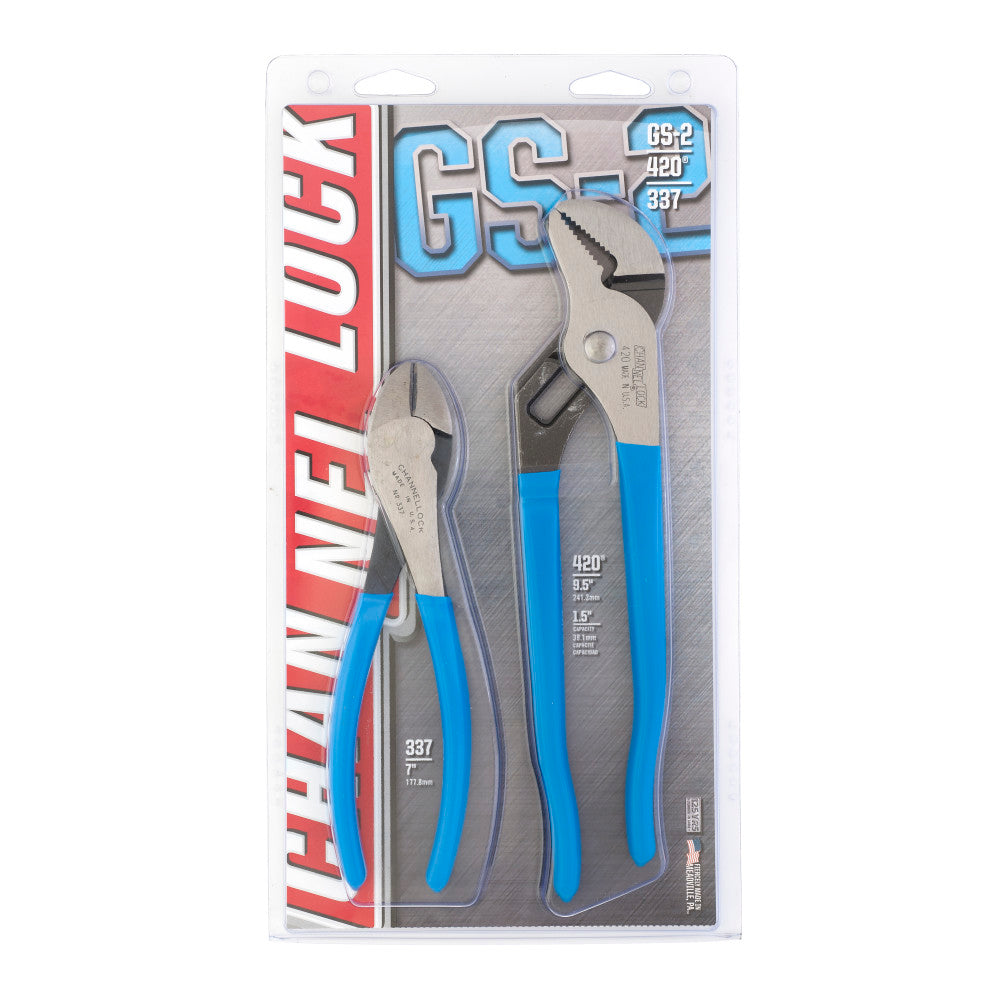 Channellock GS-2 2pc Plier Set, 7" Cutter, 9.5" T&G - 2