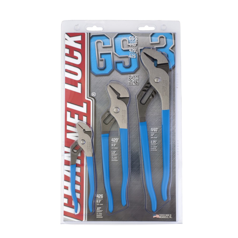 Channellock GS-3 3pc Tongue & Groove Set, 6.5", 9.5", 12" - 2