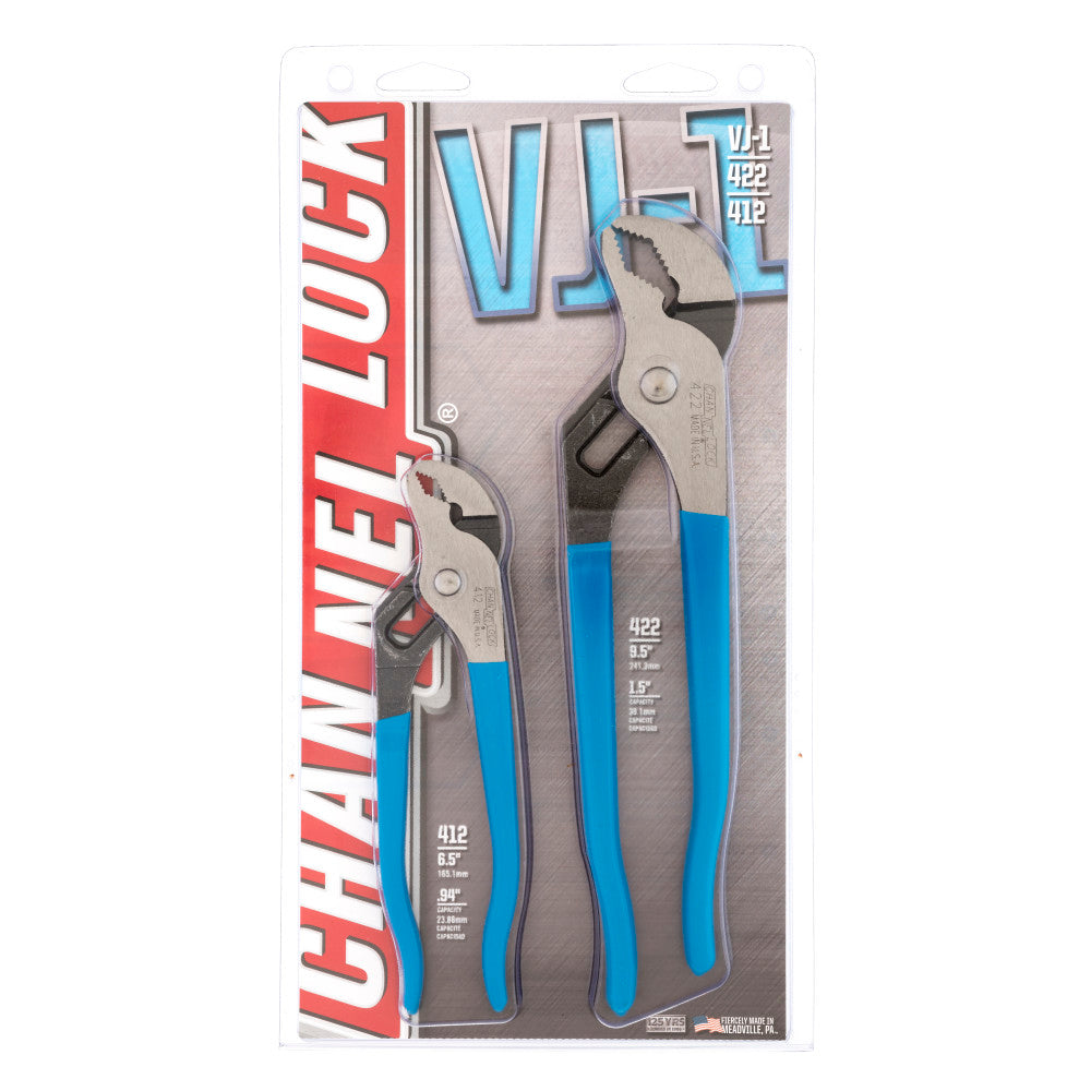 Channellock VJ-1 V Jaw Tongue & Groove Set, 6.5", 9.5" - 2