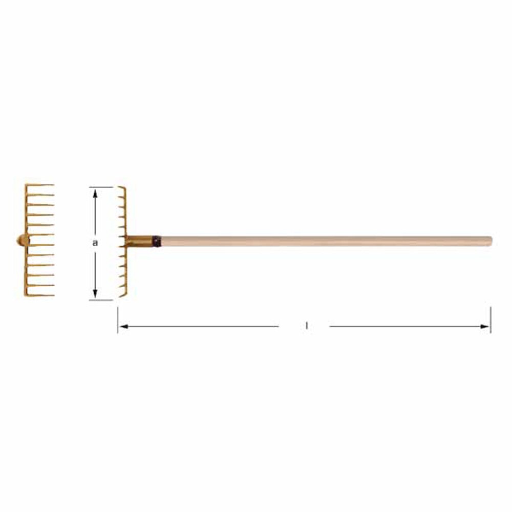 Carltsoe Safety CS Unitec Ex1009-300A Aluminum Bronze Non-Sparking, Low-Magnetism, Corrosion Resistant Rake (1009U-300A) - 2