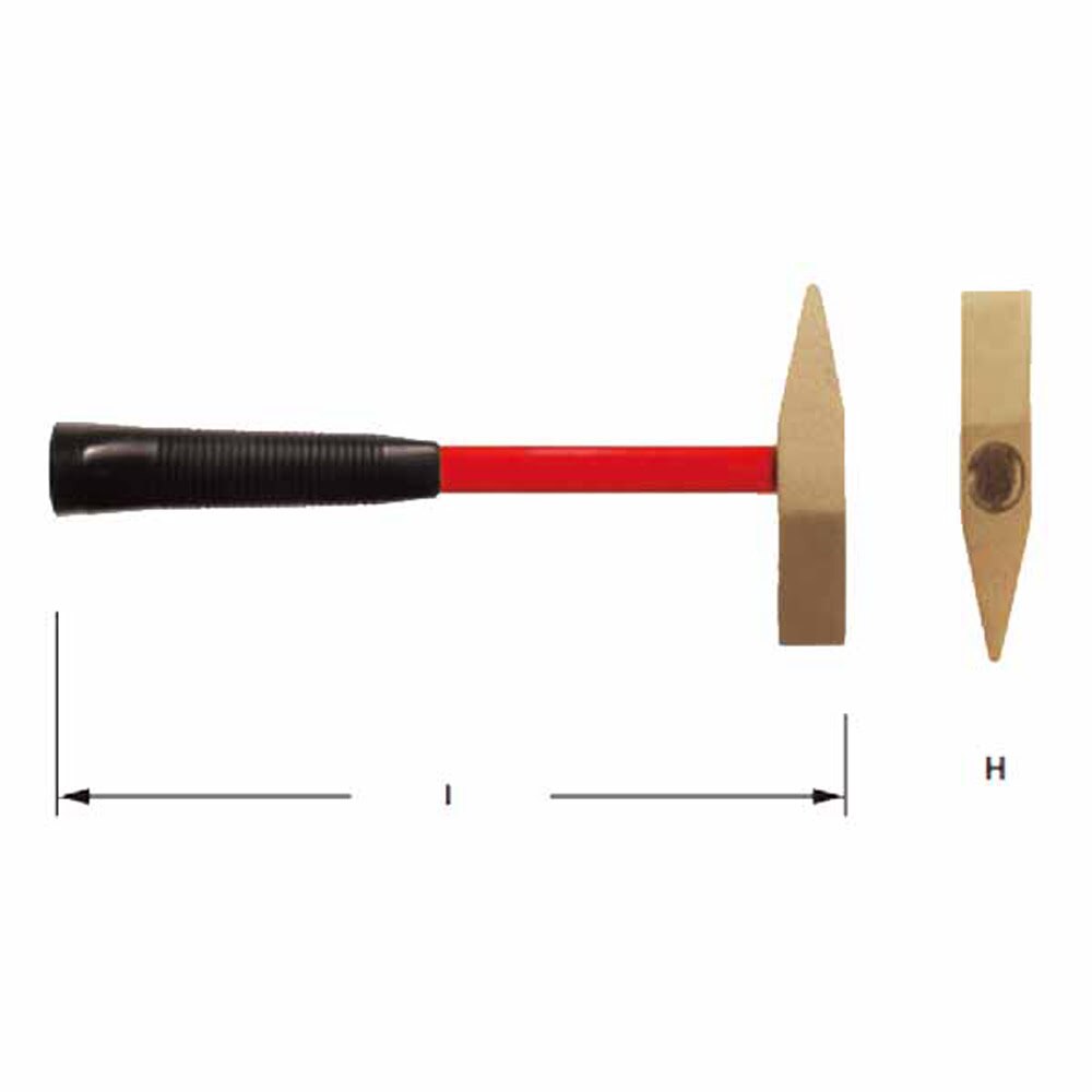Carltsoe Safety CS Unitec Ex106U-0300B Copper Beryllium Non-Sparking, Non-Magnetic, Corrosion Resistant Scaling Hammer 3 Lbs (1.36 Kg) (106UU-0300B) - 2
