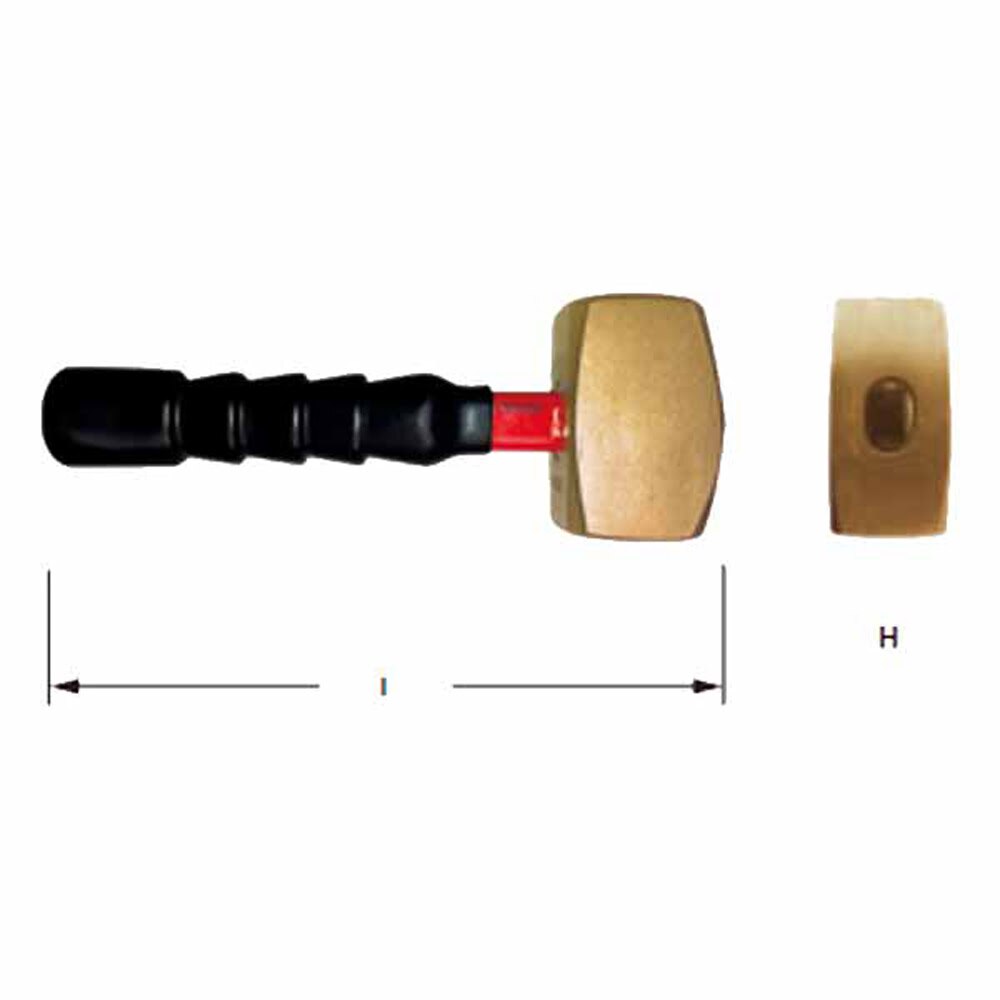 Carltsoe Safety CS Unitec Ex108U-0400A Aluminum Bronze Non-Sparking, Low-Magnetism, Corrosion Resistant Club Hammer 4 Lbs (1.82 Kg) (108UU-0400A) - 2