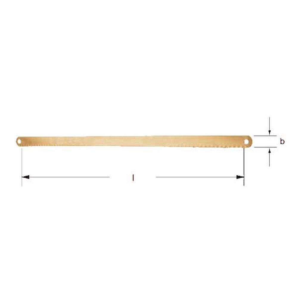 Carltsoe Safety CS Unitec Ex118B-300B Copper Beryllium Non-Sparking, Non-Magnetic, Corrosion Resistant 12" Hacksaw Blade (118BU-300B) - 2