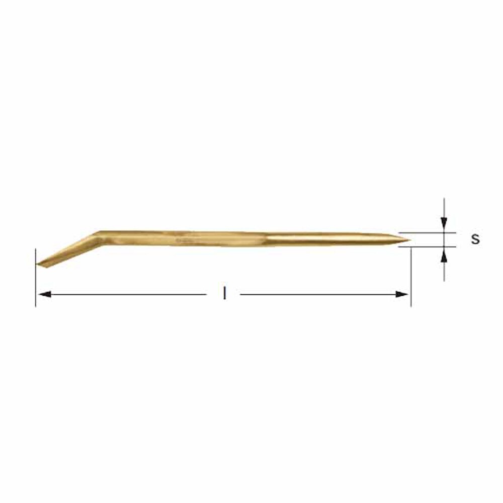 Carltsoe Safety CS Unitec Ex1301-1000A-A Aluminum Bronze Non-Sparking, Low-Magnetism, Corrosion Resistant 1-3/16" x 40" Pinch Bar (1301U-1000A-A) - 2