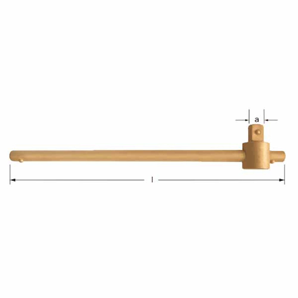 Carltsoe Safety CS Unitec Ex1502-C-B Copper Beryllium Non-Sparking, Non-Magnetic, Corrosion Resistant Sliding Bar 3/4" Drive 16" (400 mm) Handle Length (1502U-C-B) - 2
