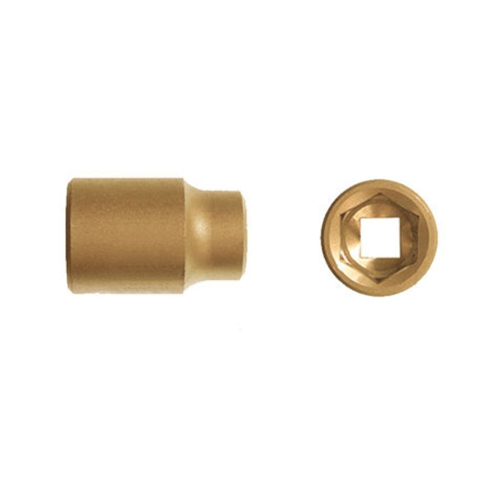 Carltsoe Safety CS Unitec Ex1503A-12A Aluminum Bronze Non-Sparking, Low-Magnetism, Corrosion Resistant Regular Socket 12 mmx 3/8" Drive x 31 mm Depth (1503AU-12A)