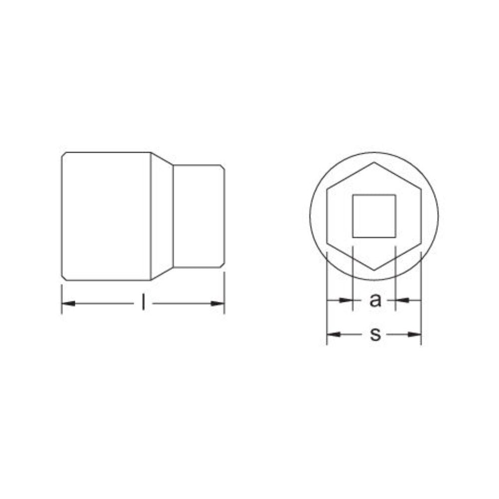 Carltsoe Safety CS Unitec Ex1503A-8B Copper Beryllium Non-Sparking, Non-Magnetic, Corrosion Resistant Regular Socket 8 mmx 3/8" Drive x 31 mm Depth (1503AU-8B) - 2