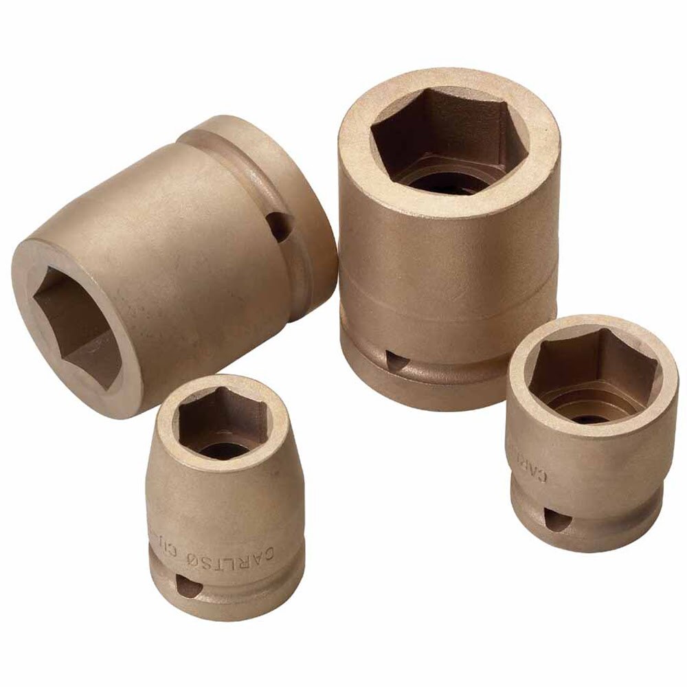 Carltsoe Safety CS Unitec Ex1620-025UA Aluminum Bronze Non-Sparking, Low-Magnetism, Corrosion Resistant Deep Socket 1/2" x 3/8" Drive x 2,56" Depth (1620U-025UA)
