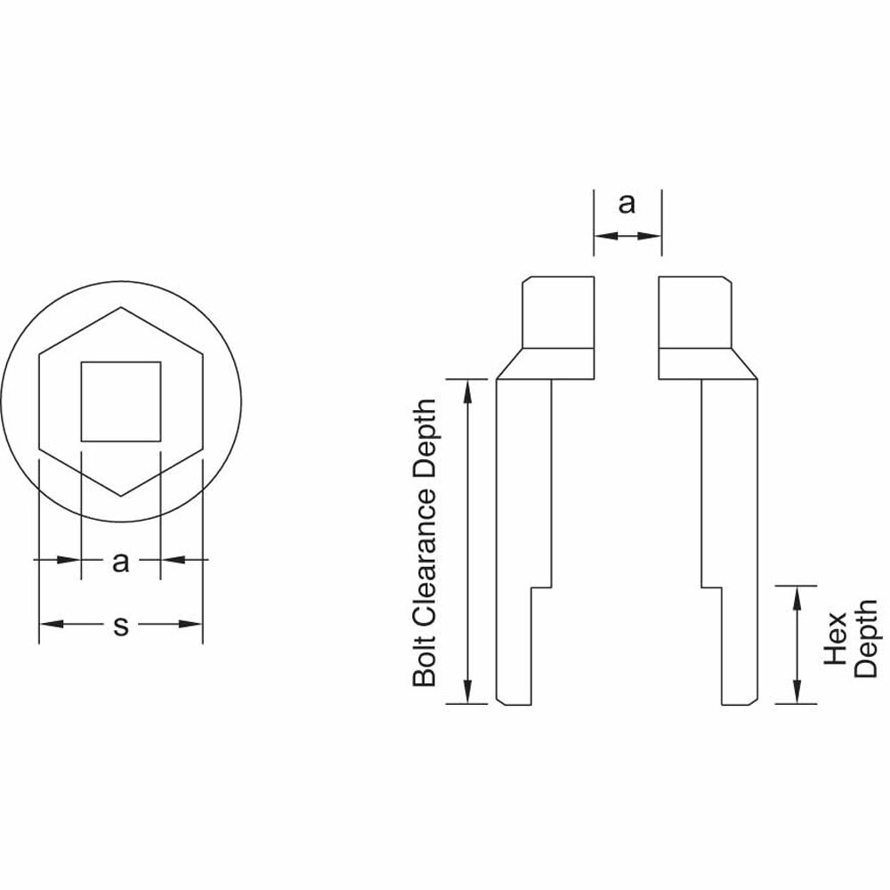 Carltsoe Safety CS Unitec Ex1630-100UB Copper Beryllium Non-Sparking, Non-Magnetic, Corrosion Resistant Deep Socket 1-7/16" x 1/2" Drive x 3,35" Depth (1630U-100UB) - 2