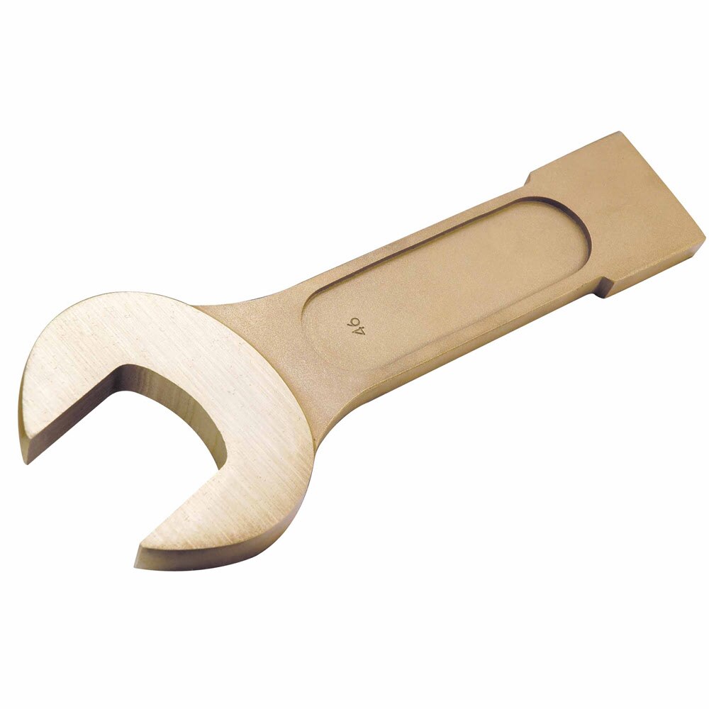 Carltsoe Safety CS Unitec Ex200-155UA Aluminum Bronze Non-Sparking, Low-Magnetism, Corrosion Resistant Striking Wrench, Open End 2-5/8" (200U-155UA)