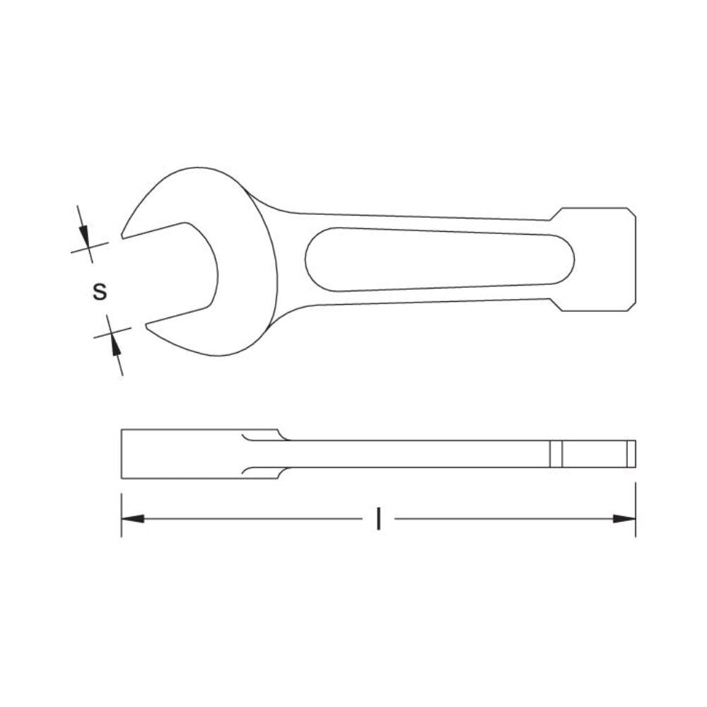 Carltsoe Safety CS Unitec Ex200-80B Copper Beryllium Non-Sparking, Non-Magnetic, Corrosion Resistant Striking Wrench, Open End 80 mm (200U-80B) - 3