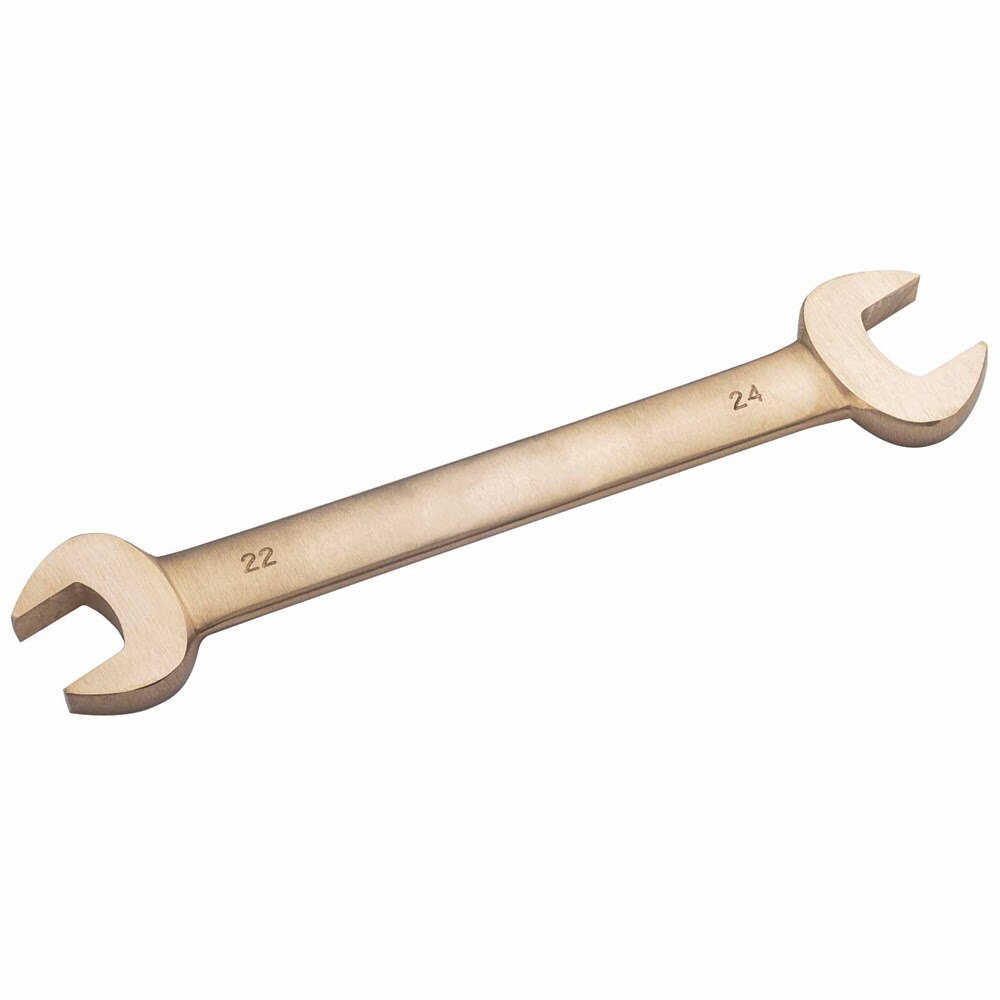 Carltsoe Safety CS Unitec Ex203-060UA Aluminum Bronze Non-Sparking, Low-Magnetism, Corrosion Resistant Double Open End Wrench 9/16" x 5/8" (203U-060UA)