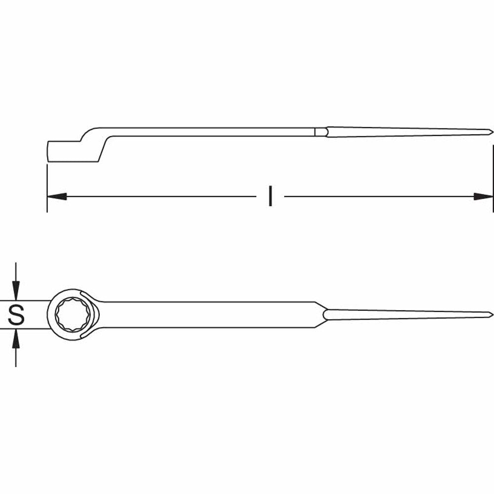Carltsoe Safety CS Unitec Ex204S-015UB Copper Beryllium Non-Sparking, Non-Magnetic, Corrision Resistant Ring End Construction Wrench with Pin 1-1/16" (204SU-015UB) - 2