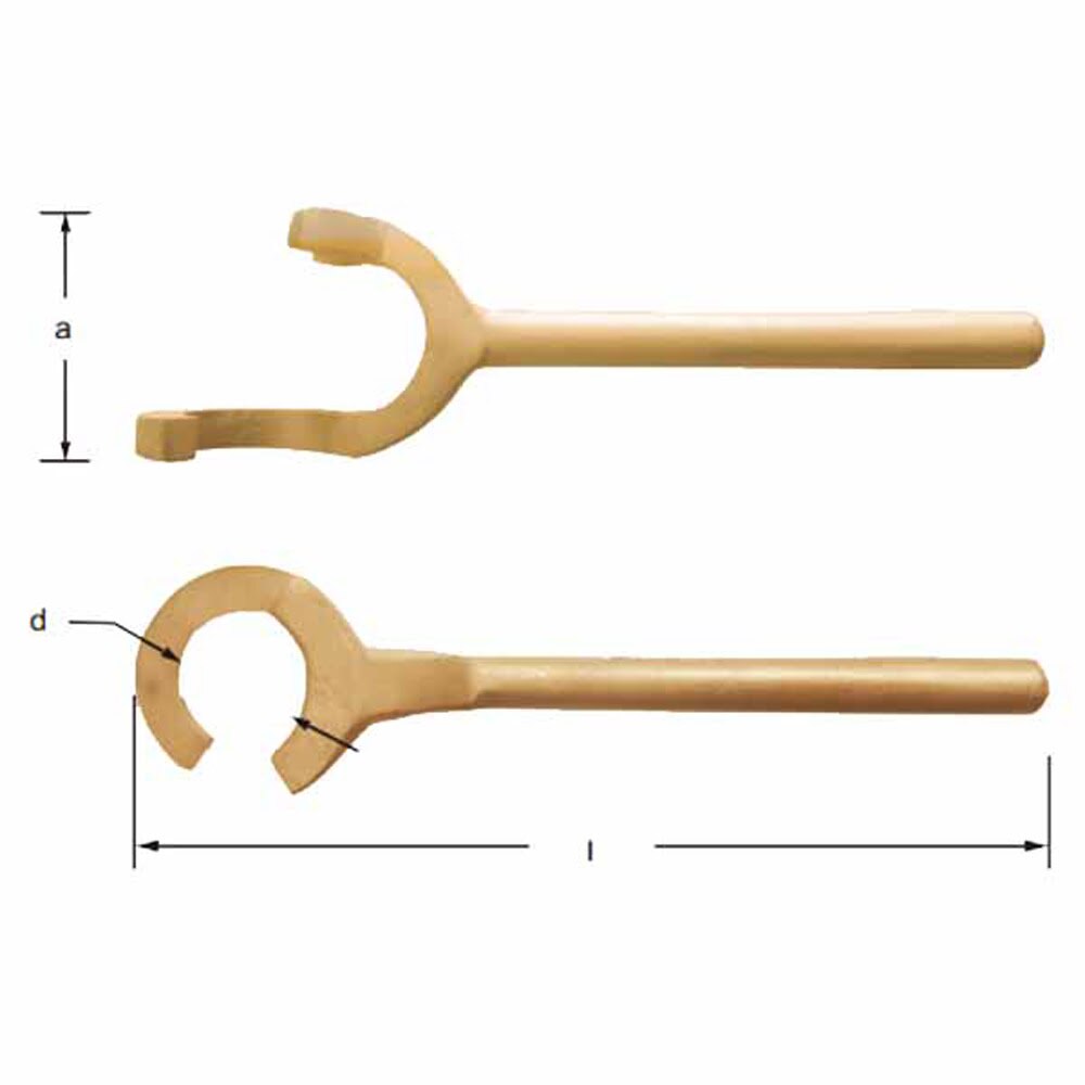 Carltsoe Safety CS Unitec Ex207S-800B Copper Beryllium Non-Sparking, Non-Magnetic, Corrosion Resistant Valve Wheel Wrench (207SU-800B) - 2