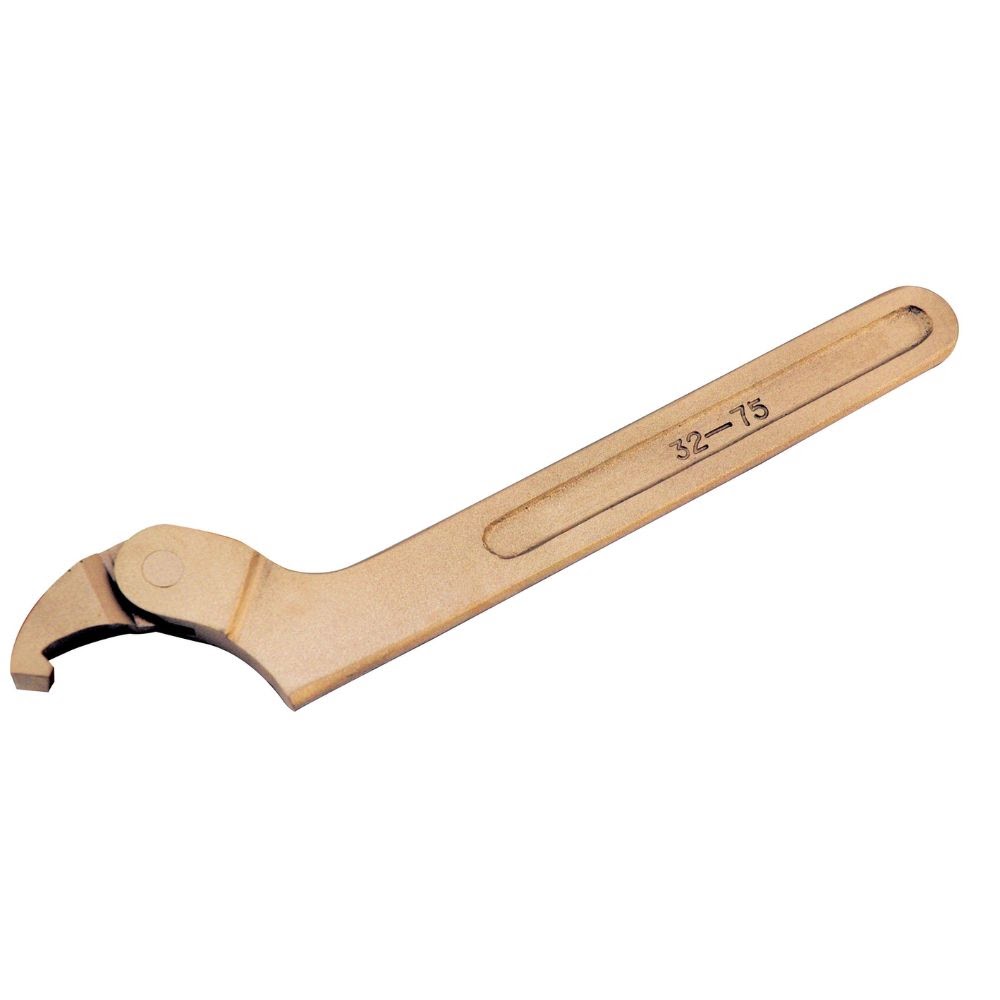 Carltsoe Safety CS Unitec Ex208S-32/75A Aluminum Bronze Non-Sparking, Low-Magnetism, Corrosion Resistant Spanner Adjustable Wrench 1 1/4" - 3" (32 mm - 75 mm) (208SU-32/75A)