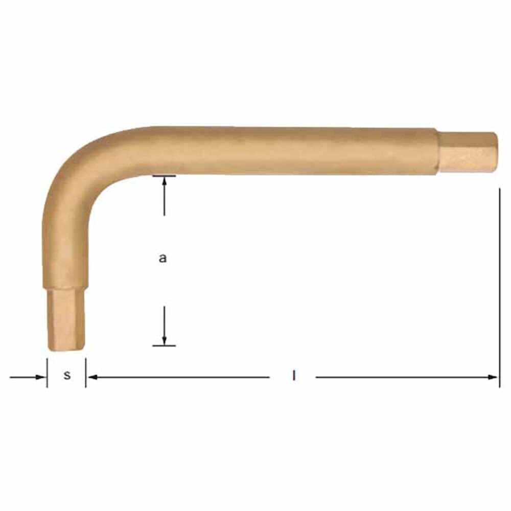 Carltsoe Safety CS Unitec Ex209-020UB Copper Beryllium Non-Sparking, Non-Magnetic, Corrosion Resistant Allen Key Wrench 1/8" (209U-020UB) - 2