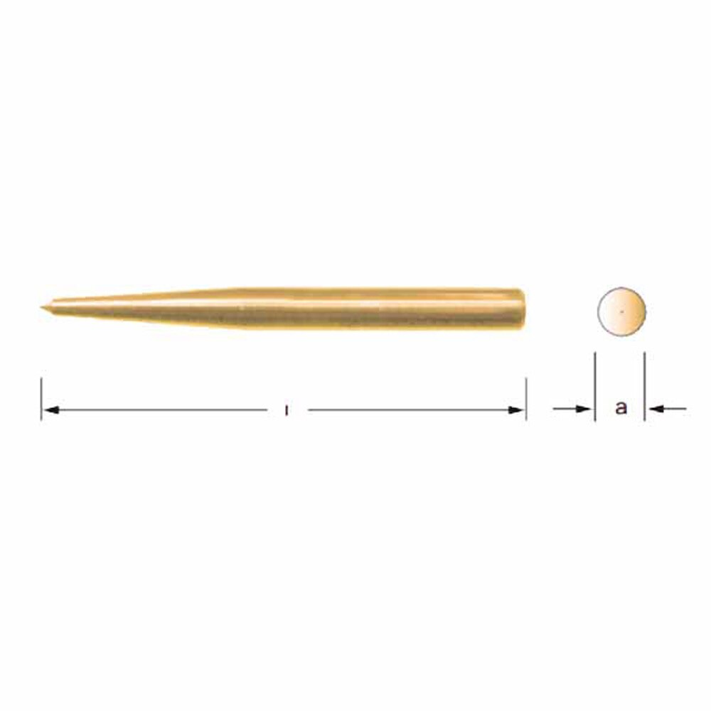 Carltsoe Safety CS Unitec Ex303-030UB Copper Beryllium Non-Sparking, Non-Magnetic, Corrosion Resistant Center Punch 1-3/16" (303U-030UB) - 2