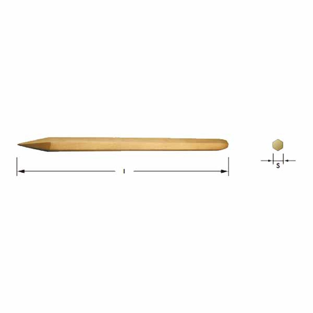 Carltsoe Safety CS Unitec Ex306-250A Aluminum Bronze Non-Sparking, Low-Magnetism, Corrosion Resistant 10" Bull Point Chisel (306U-250A) - 2
