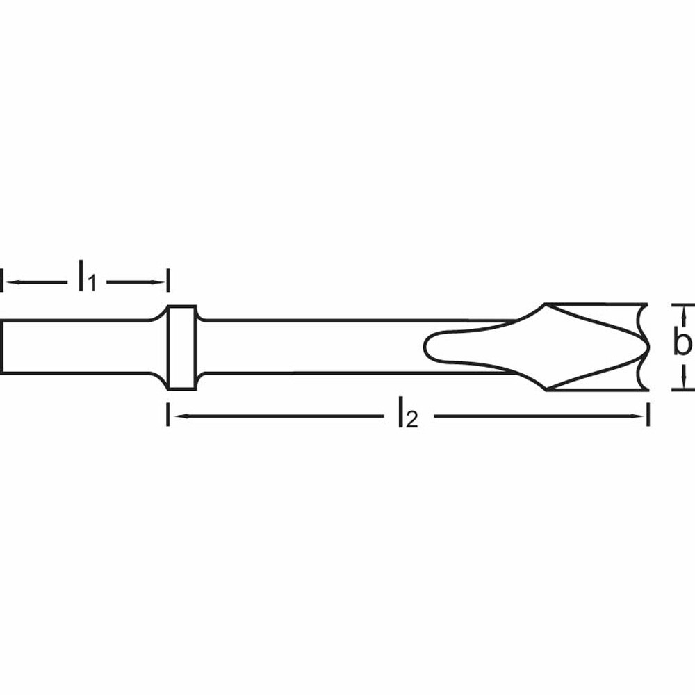 Carltsoe Safety CS Unitec Ex309AH-20B Copper Beryllium Non-Sparking, Non-Magnetic, Corrosion Resistant Pneumatic Chisel .401 round collar, round shank (309AHU-20B) - 2