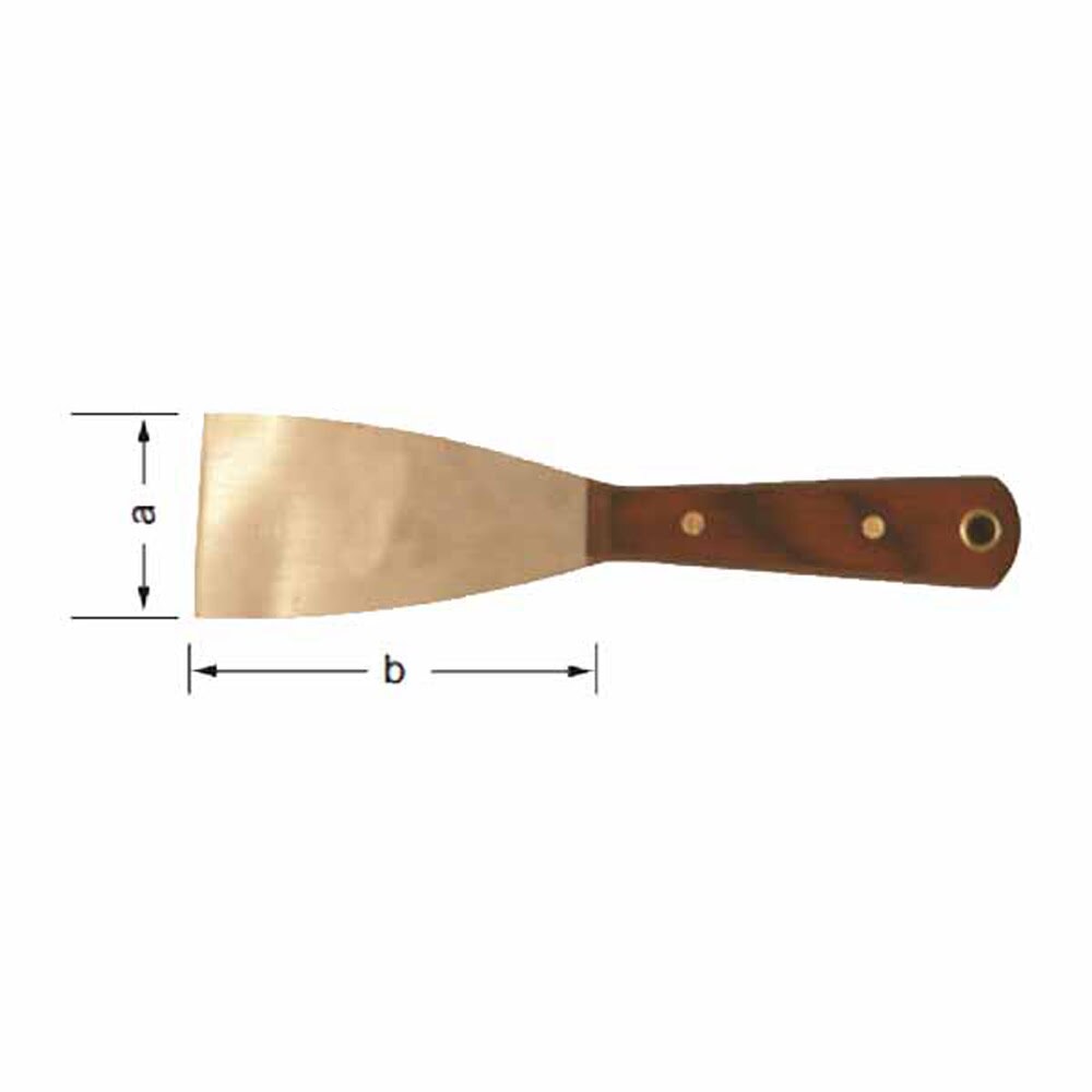 Carltsoe Safety CS Unitec Ex408-25A Aluminum Bronze Non-Sparking, Low-Magnetism, Corrosion Resistant Putty Scraper Knife 1" (25 mm) (408U-25A) - 3