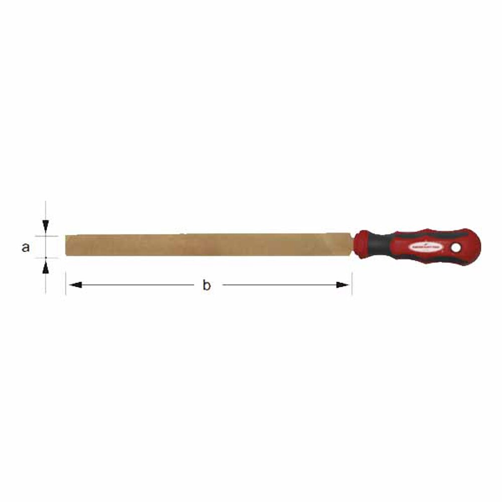 Carltsoe Safety CS Unitec Ex411F-200B Copper Beryllium Non-Sparking, Non-Magnetic, Corrosion Resistant 8" Flat Bastard File (411FU-200B) - 2
