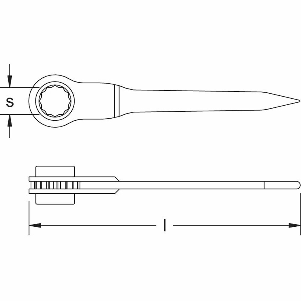 Carltsoe Safety CS Unitec Ex504S-030UB Copper Beryllium Non-Sparking, Non-Magnetic, Corrosion Resistant Ratchet Wrench 1-5/8" (504SU-030UB) - 2