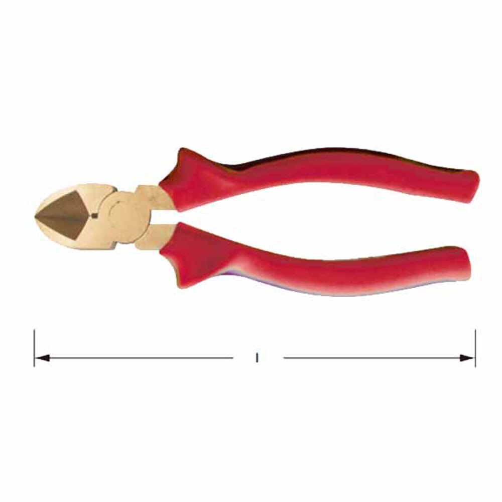 Carltsoe Safety CS Unitec Ex601-8B Copper Beryllium Non-Sparking, Non-Magnetic, Corrosion Resistant Diagonal Cutting Pliers 8" (200 mm) (601U-8B) - 2