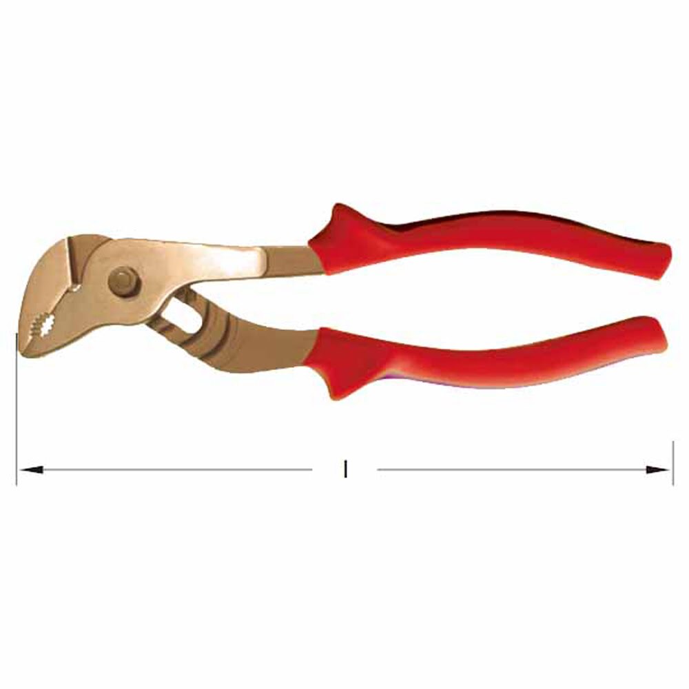 Carltsoe Safety CS Unitec Ex604-12B Copper Beryllium Non-Sparking, Non-Magnetic, Corrosion Resistant 12" Groove Joint Pliers (604U-12B) - 2