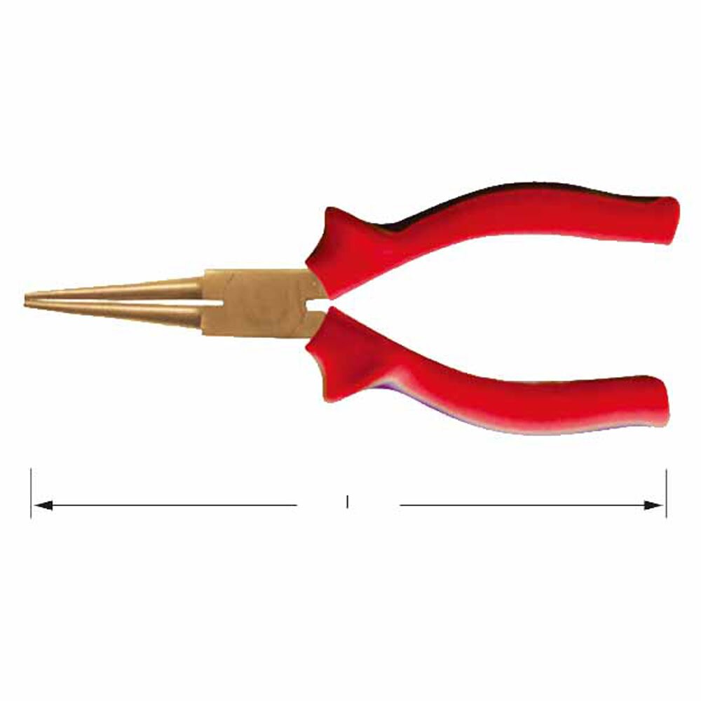 Carltsoe Safety CS Unitec Ex607-6B Copper Beryllium Non-Sparking, Non-Magnetic, Corrosion Resistant Round Nose Pliers (607U-6B) - 2