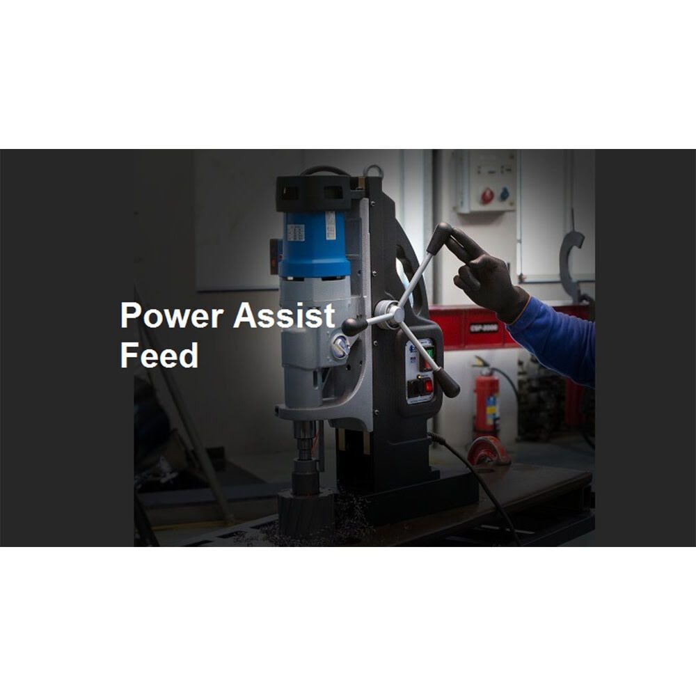 BDS CS Unitec MAB 1300 Magnetic Drill | 6" Dia. Capacity, 12" Stroke| Variable Speed through 4-Gears, Reversible Tap up to 1-5/8" Dia., Variable Torque, Reversible Motor, Power Assist - 4