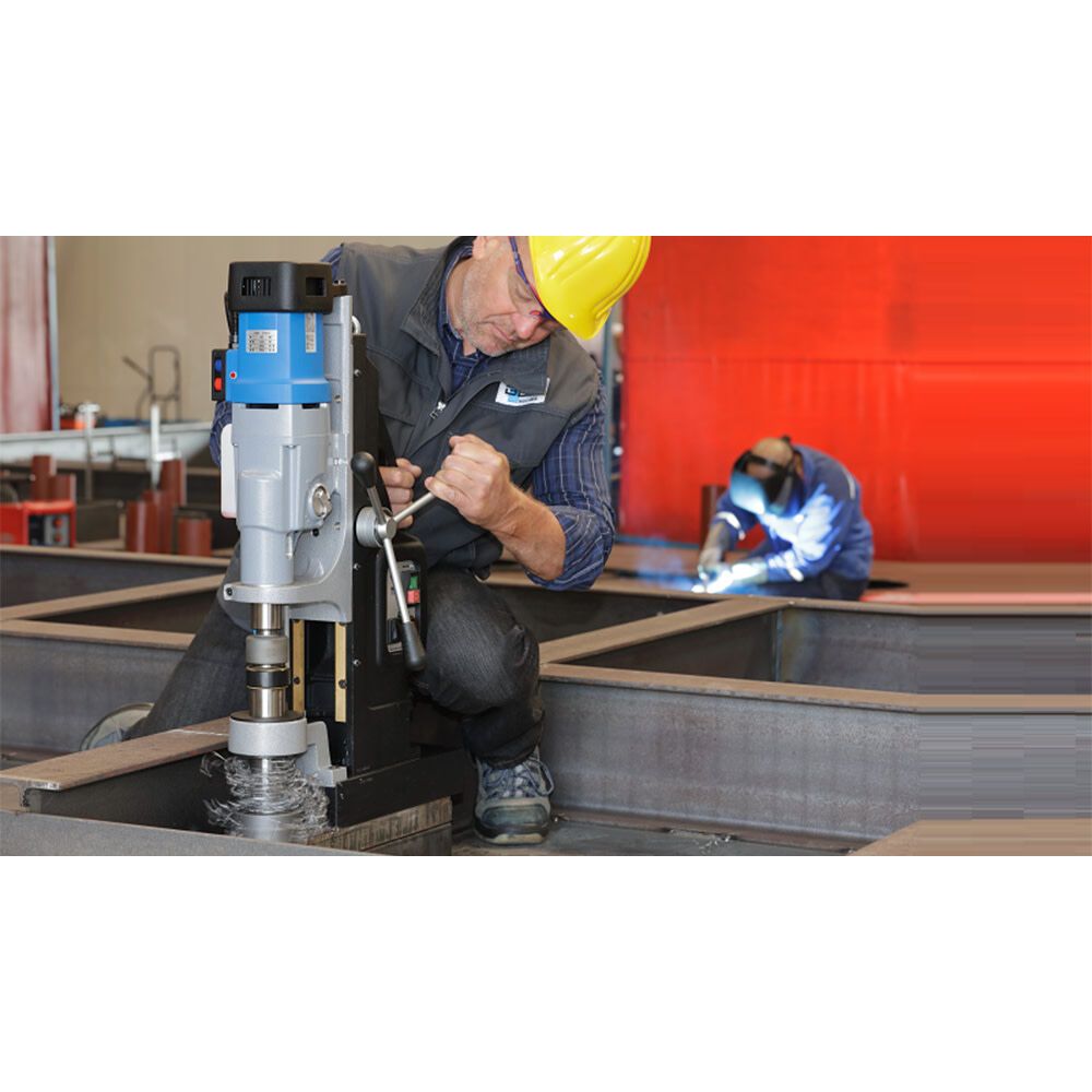BDS CS Unitec MAB 1300 Magnetic Drill | 6" Dia. Capacity, 12" Stroke| Variable Speed through 4-Gears, Reversible Tap up to 1-5/8" Dia., Variable Torque, Reversible Motor, Power Assist - 6