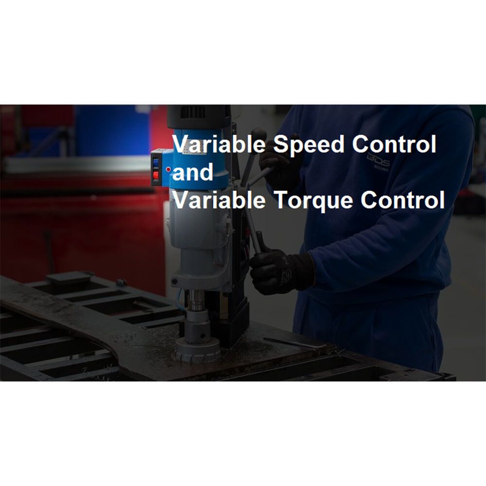 BDS CS Unitec MAB 845 Magnetic Drill with Adjustable Base | 4-1/16" | Variable Speed through 4-Gears, Variable Torque, Power Assist, Reversible Motor, Large Stroke - 5