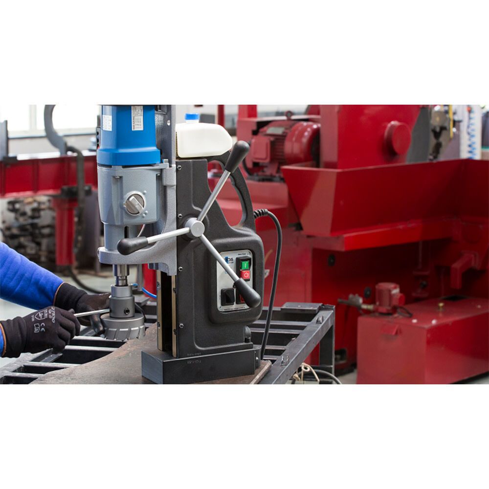 BDS CS Unitec MAB 845 Magnetic Drill with Adjustable Base | 4-1/16" | Variable Speed through 4-Gears, Variable Torque, Power Assist, Reversible Motor, Large Stroke - 8