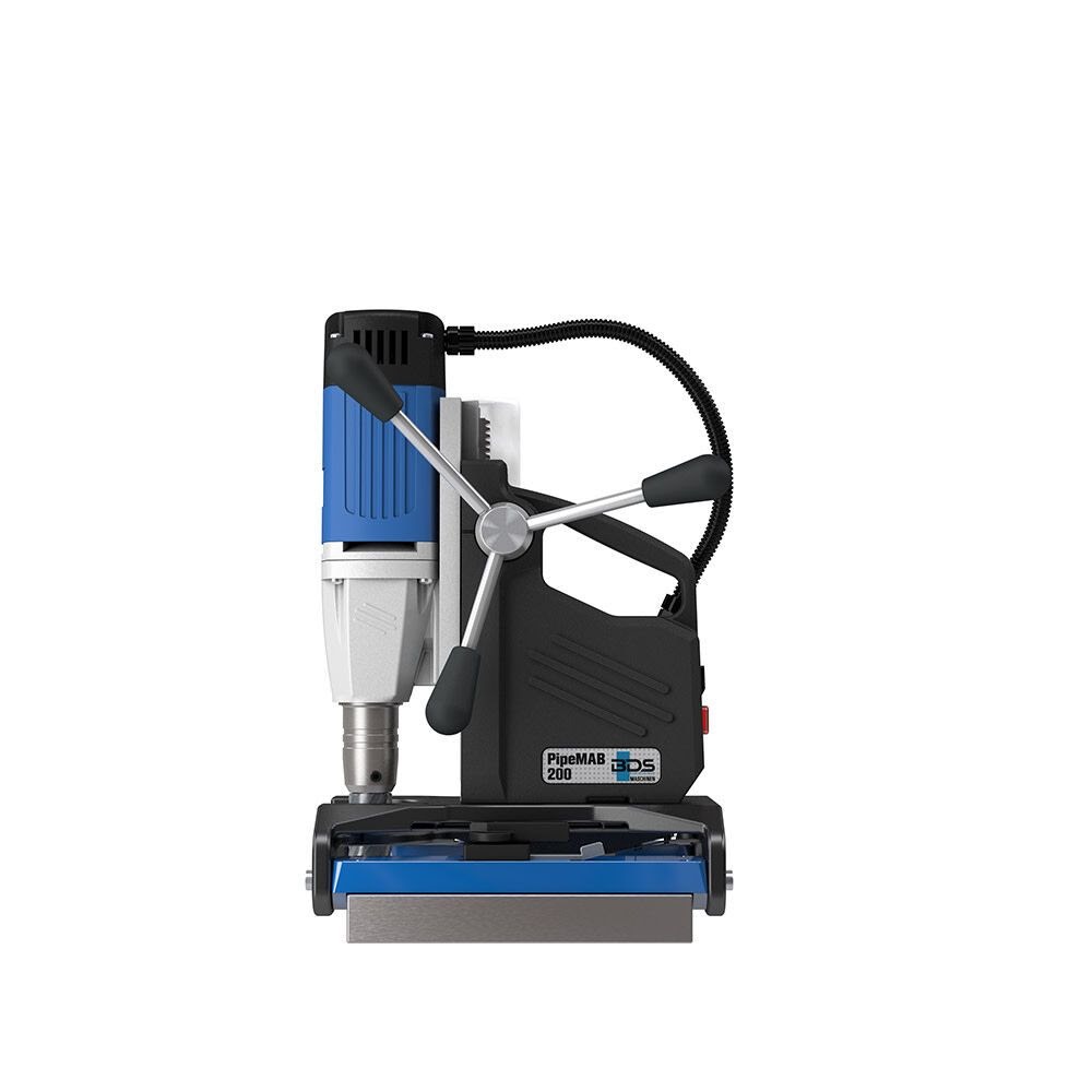 BDS CS Unitec PipeMAB 200 Magnetic Drill with Patented Pipe Saddle Base | 1-3/8" | Drill on Pipe, Curved & Flat Surfaces | Large Stroke - 2